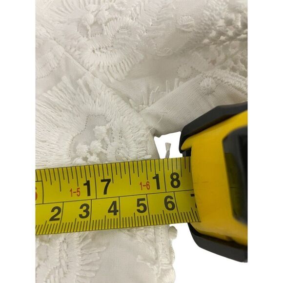 Zara Womens Dress S Small Mini White Fringed Trim Short Sleeve 8266/531 NWT - Picture 9 of 12